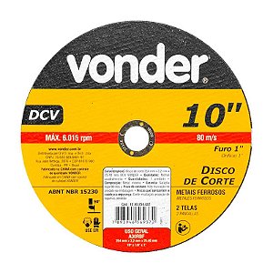 KIT 25 DISCO DE CORTE 254 MM X 3,2 MM X 25,40 MM DCV VONDER