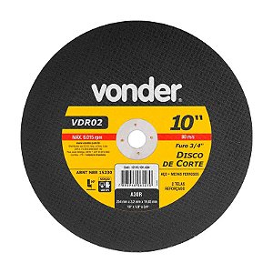 KIT 10 DISCO DE CORTE 254MM X 3,2MM X 19,10MM VDR02 VONDER