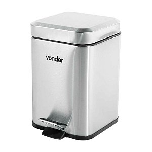 LIXEIRA RETANGULAR 3 LITROS INOX CINZA VONDER