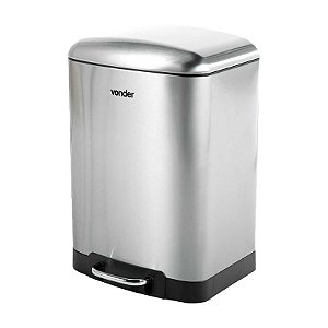 LIXEIRA RETANGULAR 12 LITROS INOX CINZA VONDER
