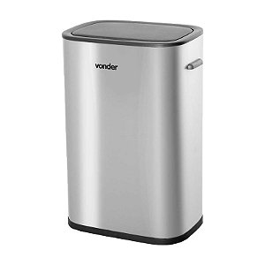 LIXEIRA RETANGULAR 55L INOX C/ SENSOR DE ABERTURA VONDER
