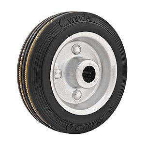 RODA 6" BORRACHA PRETA EIXO 3/4" ROL. ROLETE 160KG VONDER