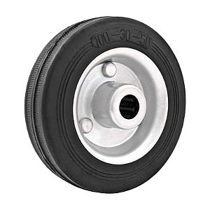 RODA 6" BORRACHA PRETA EIXO 3/4" ROL. ROLETE 130KG VONDER