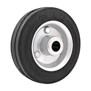RODA 5" BORRACHA PRETA EIXO 9/16" ROL. ROLETE 100KG VONDER