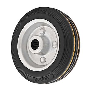 RODA 3" BORRACHA PRETA EIXO 7/16" ROL. ROLETE 60KG VONDER