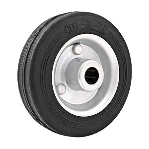 RODA 3" BORRACHA PRETA EIXO 7/16" ROL. ROLETE 40KG VONDER