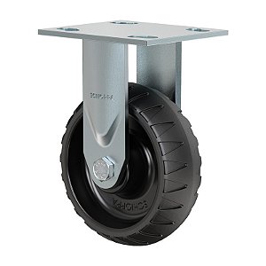 RODÍZIO FIXO BORRACHA TERMOPLÁSTICA PRETA FS 62 STRE 250KG