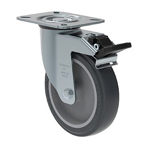 RODÍZIO GIRATÓRIO FREIO PVC CINZA GL 512 BP G SM 75KG