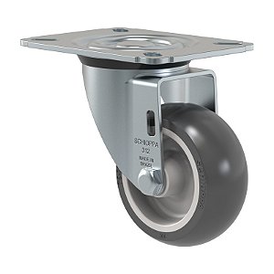 RODÍZIO GIRATÓRIO PVC CINZA GL 312 BP SM 60KG SCHIOPPA
