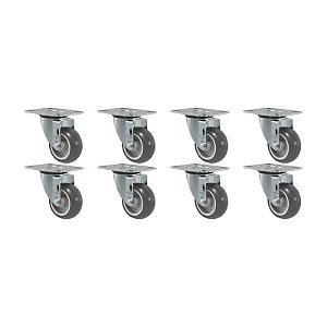 KIT 8 RODÍZIO GIRATÓRIO PVC CINZA GL 312 BP SM 60KG SCHIOPPA