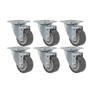 KIT 6 RODÍZIO GIRATÓRIO GLAP 1.58 BP SM 35KG SCHIOPPA