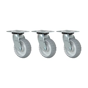 KIT 3 RODÍZIO GIRATÓRIO BORRACHA ATÓXICA GS62 STRE SPE 250KG