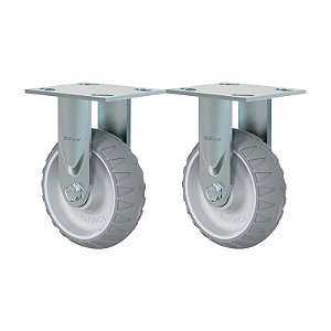 KIT 2 RODÍZIO FIXO BORRACHA ATÓXICA BRANCA FS62 STRE SPE 250
