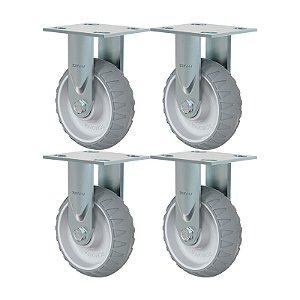 KIT 4 RODÍZIO FIXO BORRACHA ATÓXICA FS 62 STRE SPE 250KG