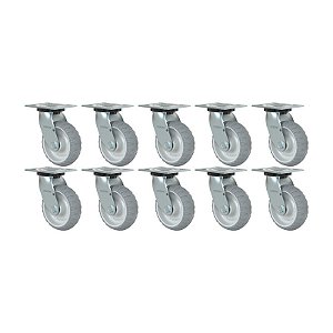 KIT 10 RODÍZIO GIRATÓRIO BORRACHA ATÓXICA GS62STRE SPE 250KG