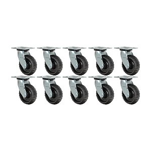 KIT 10 RODÍZIO GIRATÓRIO BORRACHA ATÓXICA GS 62 STRE 250KG