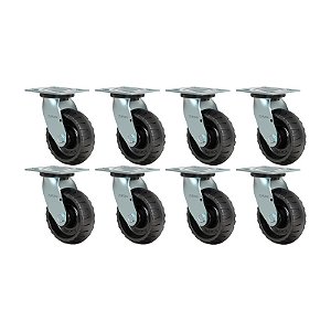 KIT 8 RODÍZIO GIRATÓRIO BORRACHA ATÓXICA GS 62 STRE 250KG
