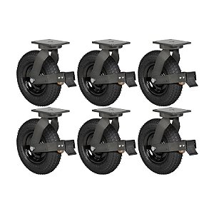 KIT 6 RODÍZIO GIRATÓRIO FREIO PNEUMÁTICO GPCX 3258 PCE 200KG