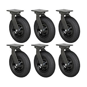 KIT 6 RODÍZIO GIRATÓRIO PNEUMÁTICO GPCX 3258 PCE 200KG