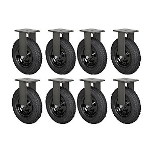 KIT 8 RODÍZIO FIXO PNEUMÁTICO FPCX 3258 PCE 200KG