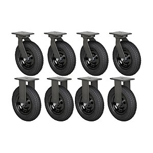 KIT 8 RODÍZIO FIXO GIRATÓRIO PNEUMÁTICO 3258 PCE 200KG
