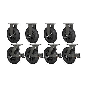 KIT 8 RODÍZIO FIXO GIRATÓRIO FREIO PNEUMÁTICO 3258 PCE 200KG