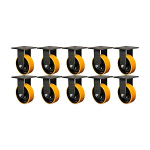 KIT 10 RODÍZIO FIXO POLIURETANO MOLDADO FMX 52 PE 600KG