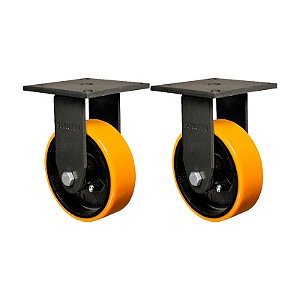 KIT 2 RODÍZIO FIXO POLIURETANO MOLDADO FMX 52 PE 600KG