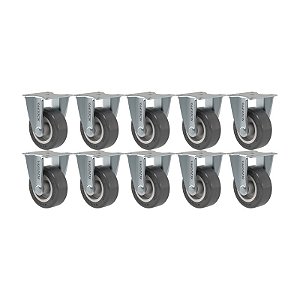 KIT 10 RODÍZIO FIXO FLAP 210 BP 40KG SM SCHIOPPA