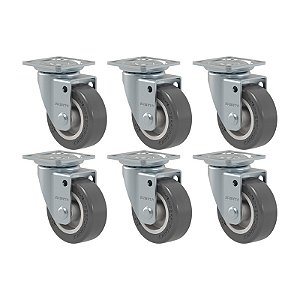 KIT 6 RODÍZIO GIRATÓRIO GLAP 210 BP 40KG SM SCHIOPPA