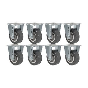 KIT 8 RODÍZIO FIXO FLAP 210 BP 40KG SM SCHIOPPA