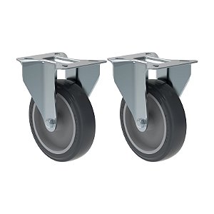 KIT 2 RODÍZIO FIXO PVC CINZA FL 512 BP SM 75KG SCHIOPPA
