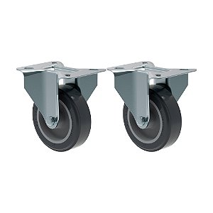 KIT 2 RODÍZIO FIXO PVC CINZA FL 412 BP SM 65KG SCHIOPPA