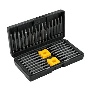 JOGO BITS/PONTEIRAS CORPO FINO 35PCS ENCAIXE SEXTAVADO VD