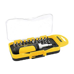 JOGO BITS/PONTEIRAS 38 PEÇAS BP209 ENCAIXE SEXT 1/4" VONDER