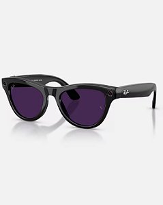 Ray Ban Meta Skyler Preto Brilhante com lentes transitions violeta RW4014 601/CH 52