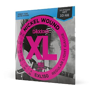 Encordoamento Guitarra 12C 10-46 D Addario XL Nickel EXL150