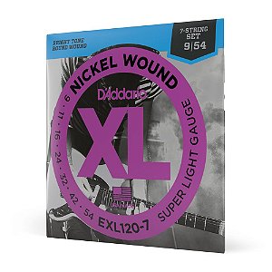 Encordoamento Guitarra 7C 09-54 D Addario XL Nickel EXL120-7