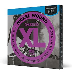 Encordoamento Guitarra 8C 09-65 D Addario XL Nickel EXL120-8