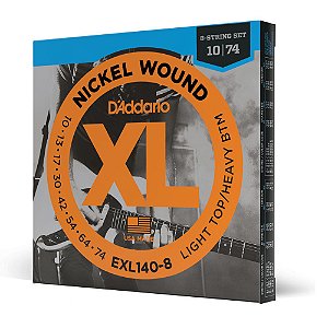 Encordoamento Guitarra 8C 10-74 D Addario XL Nickel EXL140-8