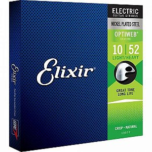 Encordoamento Para Guitarra .010 Light Heavy Optiweb 19077 Elixir