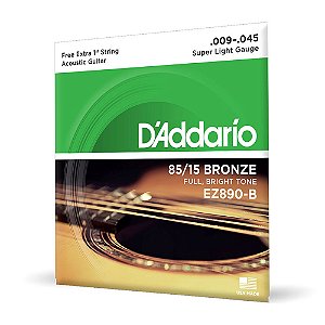 Encordoamento Violão Aço 09-45 Corda Extra D Addario EZ890-B