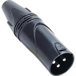 Conector XLR(M) 3 Pólos Datalink Preto - PCT / 10