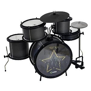 Bateria Infantil Luen Star Kids Preto