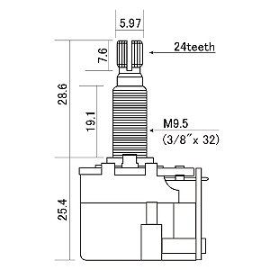 Potenciômetro A500K Push-Pull DPDT Instrumentos CTS-A500-PPL