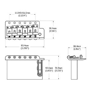 Ponte Sistema Trêmolo Guitarra Strato Spirit TF40N-GD-WH