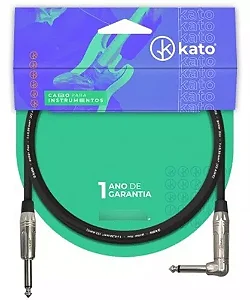 Cabo P10L para Guitarra e Instrumentos Kato P10/P10L Preto 5 metros