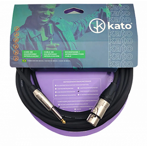 Cabo para Microfone e Instrumentos Musicais Kato XLR P10 Preto 10 metros