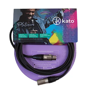 Cabo para Microfone Kato XLR XLR Preto 7 metros