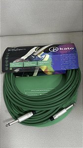 Cabo P10 para Guitarra e Instrumentos Kato P10 (M)/P10(M) Verde 5 metros